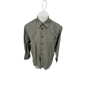 St. Croix Large Men Button Up Dress Shirt Long Sleeve Made In Italy Cotton X6